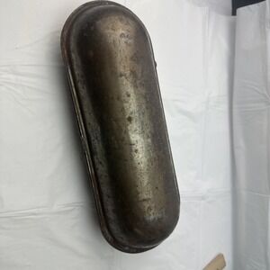 Antique Ideal Bread Pan Patent Aug 1899 Hinged Tin Cylindrical Baking Mold 13in